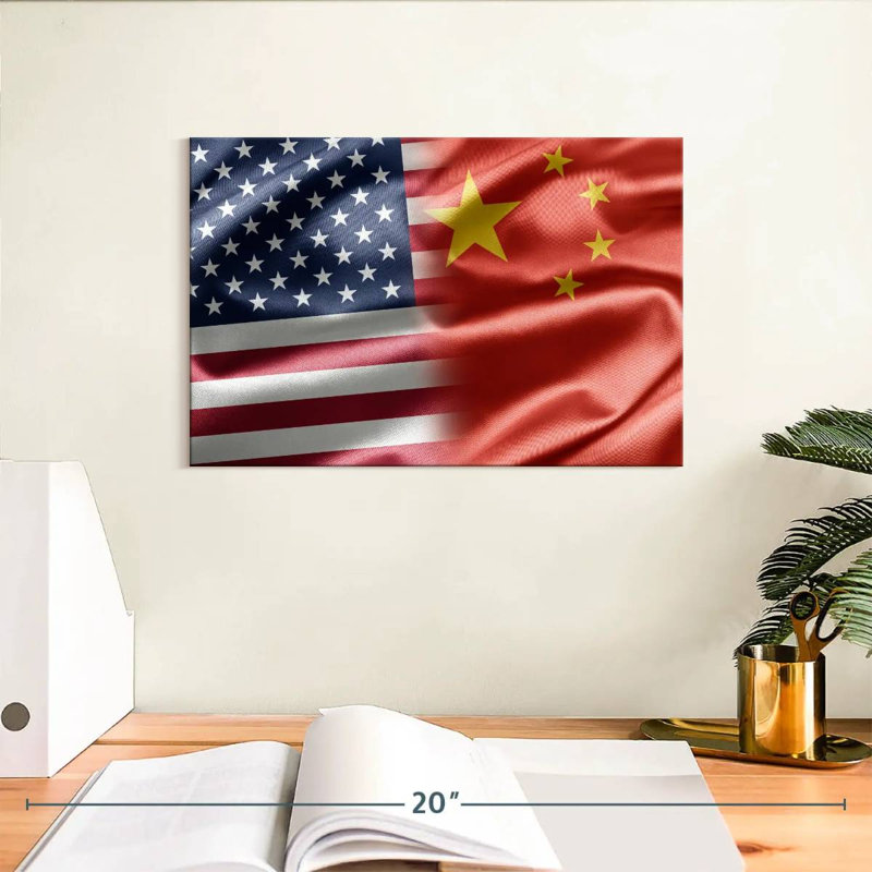 Drapeau de Borges, Chine et États-Unis, H 8 po x l 12 po