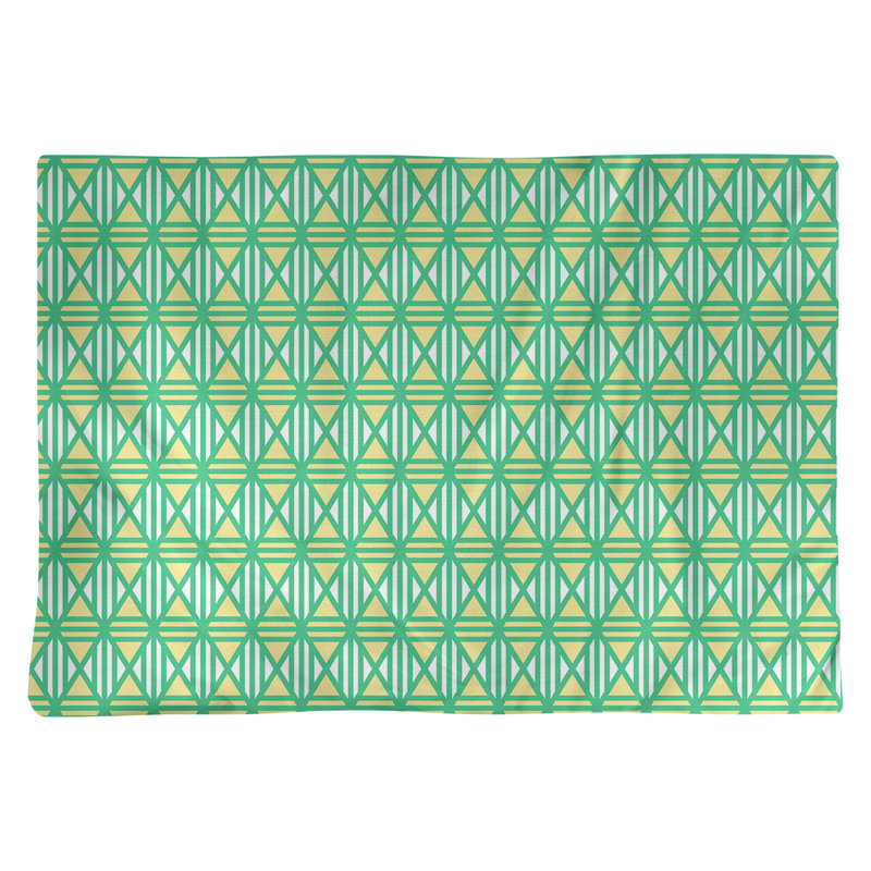 Napperon de 18 po à motif de losanges doublé classique, Vert / Jaune