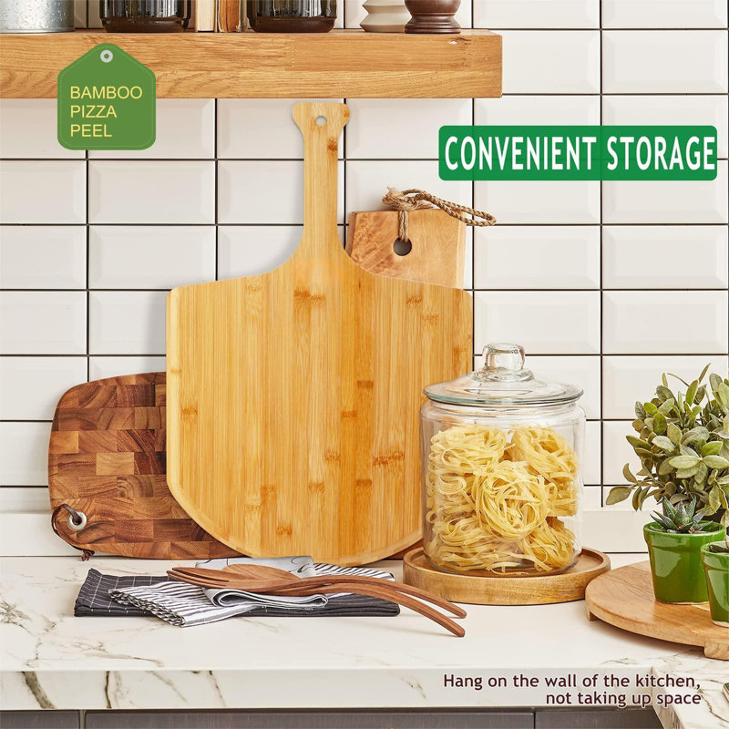 Large Bamboo Pizza Peel with Ergonomic Handle
