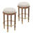 Upholstered Backless Bar Stool with Finished Footrest-1434673769