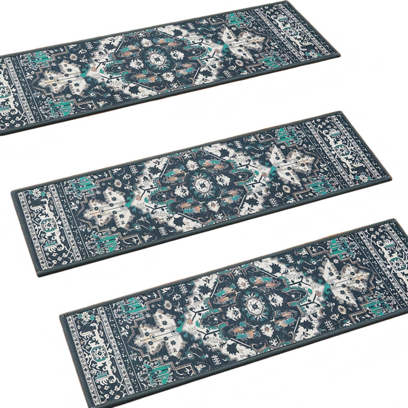 Tapis d'escalier antidérapant, paquet de 15 (bleu)