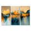 «Orange Twilight Calm Meadow I», collection d'art mural Green Meadow, 3 panneaux-562212638-562212640-562212645