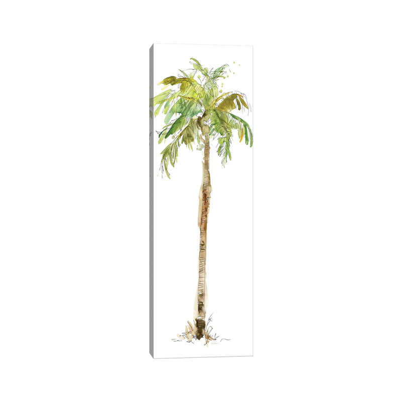 Washed Palm II by Carol Robinson - Panoramic Painting on Canvas, Wrapped Canvas, 30.48 cm H x 91.44 cm W x 1.91 cm D