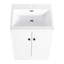 Armoire de salle de bain moderne avec lavabo en résine blanche, porte à fermeture douce et poignées en métal - 24 charnières, modèle autoportant 24 po-1763768025-1763768027