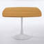 Table de salle à manger carrée Tulip pour 2 à 6 personnes, table de cuisine Mid-Century moderne avec plateau en panneau de fibres à densité moyenne et finition chêne-1257515295-1257515293