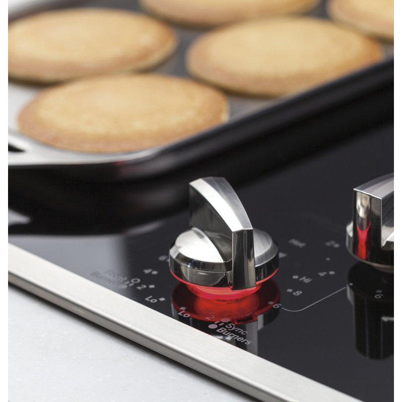 Plaque de cuisson électrique avec 5 brûleurs, Acier inoxydable