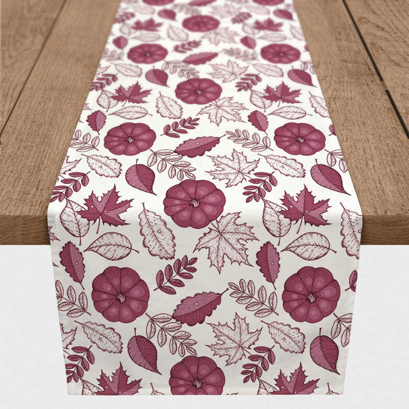 Safira Pumpkin Table Runner, 72" x 16", Burgundy