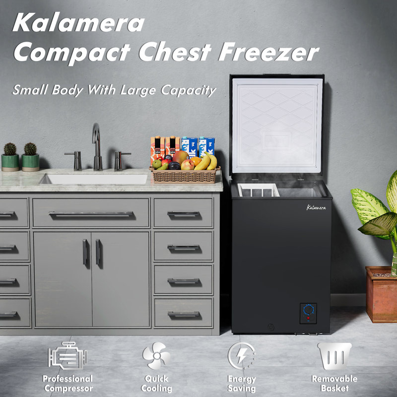 3.5 Cubic Feet Garage Ready Chest Freezer with Adjustable Temperature Controls