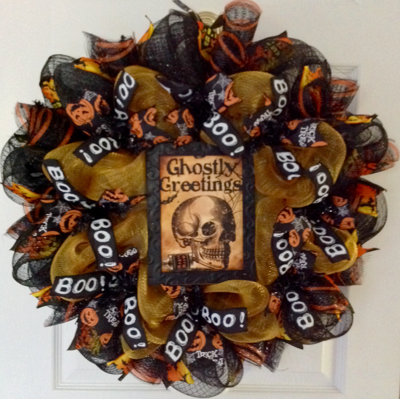 Couronne d'Halloween, salutations fantomatiques