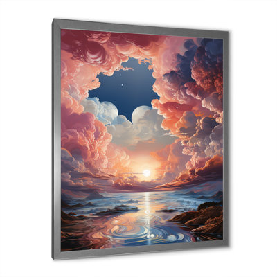 Clouds Sunset Liquid Ink Landscape - Clouds Wall Art Prints