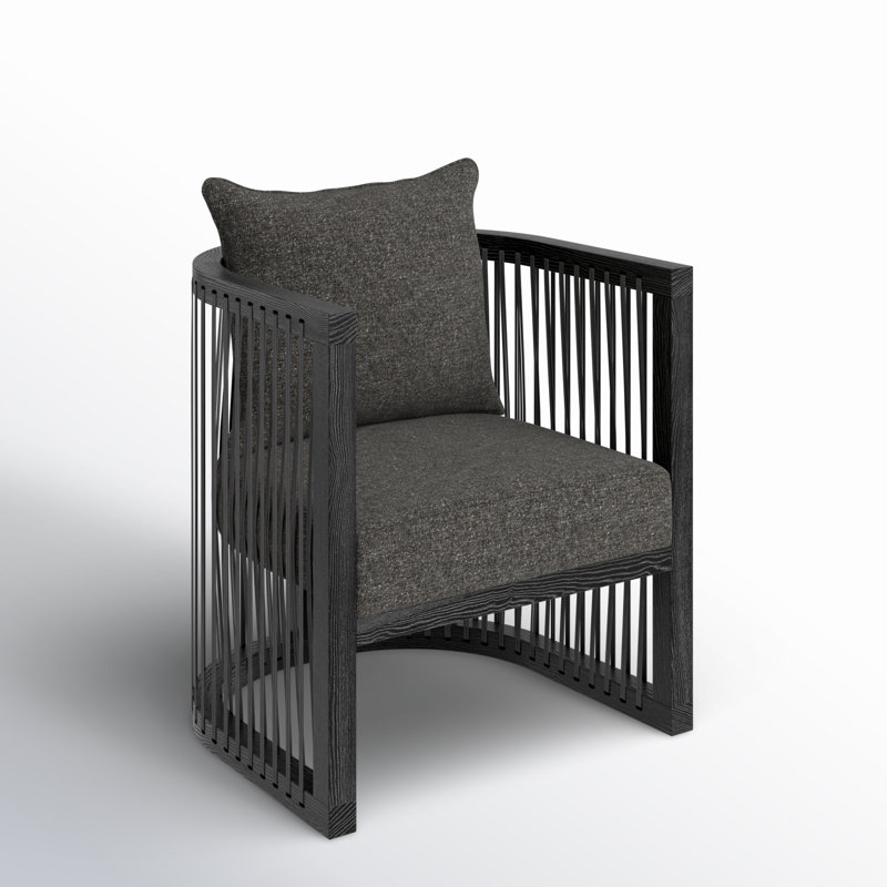CC Club Chair, Black Linen Blend
