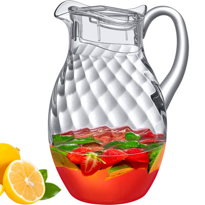 Plastic Water Bottle (96 Ounces, 3 Quarts), Transparent Water Bottle With Lid, Can Be Stored In The Refrigerator, BPA-Free, Shatterproof, Perfect For Holding Iced Tea, Sangria, Lemonade, Juice, Milk, Etc.