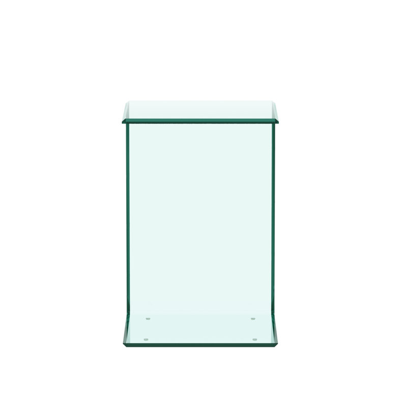 Idalynn Glass Top End Table, 22.84" H x 15.36" L x 15.36" W