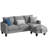 Upholstered Sectional with 47.2" Wide Sofa Table