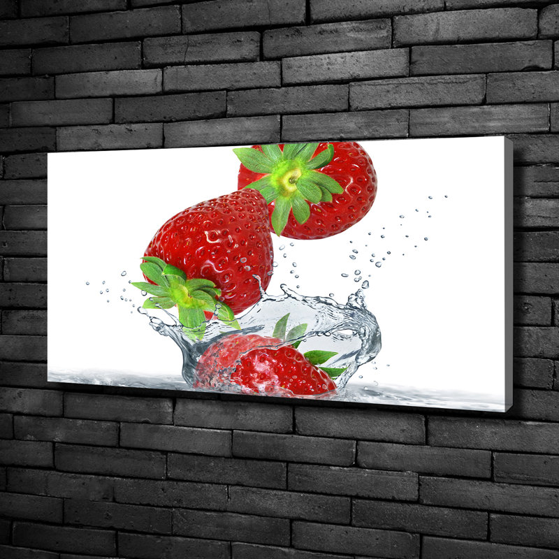 Falling Strawberries - Wrapped Canvas Print