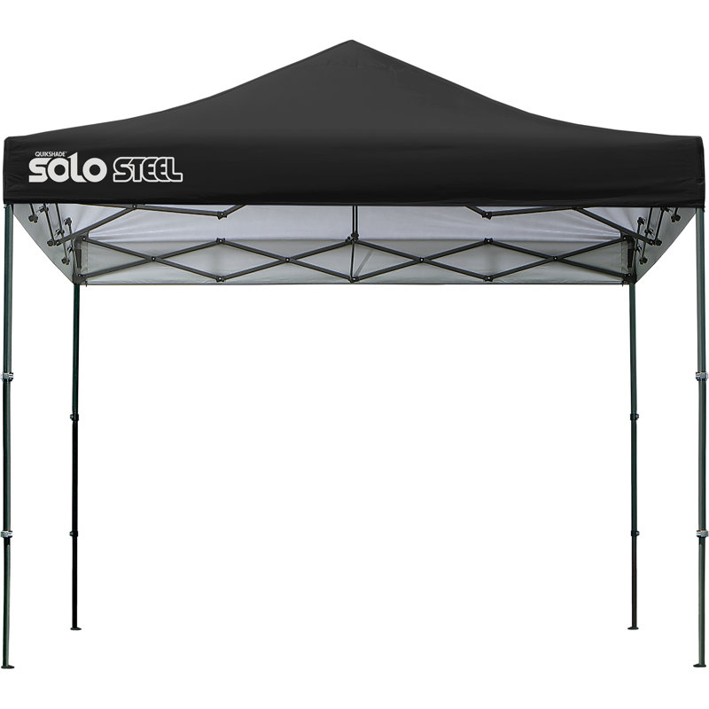 Solo Steel 10.5 Ft. W x 10.5 Ft. D Steel Pop-Up Canopy, Black