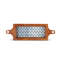 Ensemble de 3 plateaux en bois emboîtés avec motif bleu galvanisé