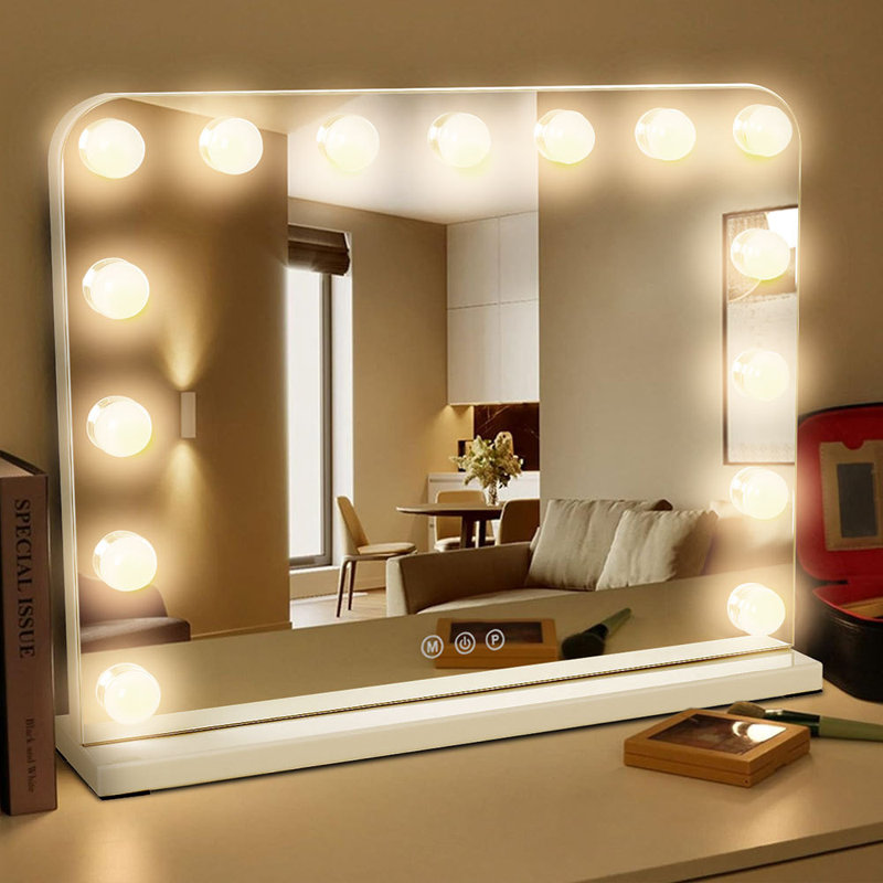 Aidenas Metal Rectangle Mirror, White, 107cm H x 127cm W