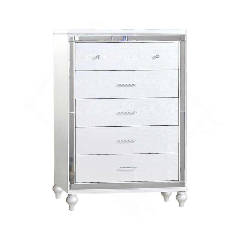 Commode 5 tiroirs Sterling, Blanc