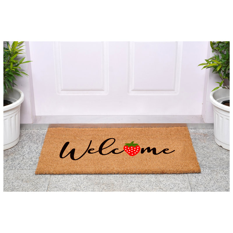 Strawberry Welcome Doormat, 17" W x 29" L