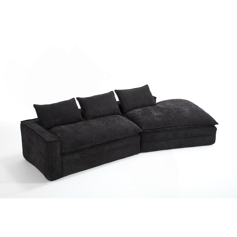 Canapé modulaire Modern, Tissu noir