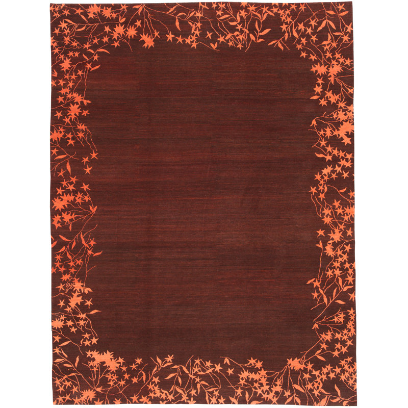 Starflowers Ii Hand-Knotted Area Rug in Raisin
