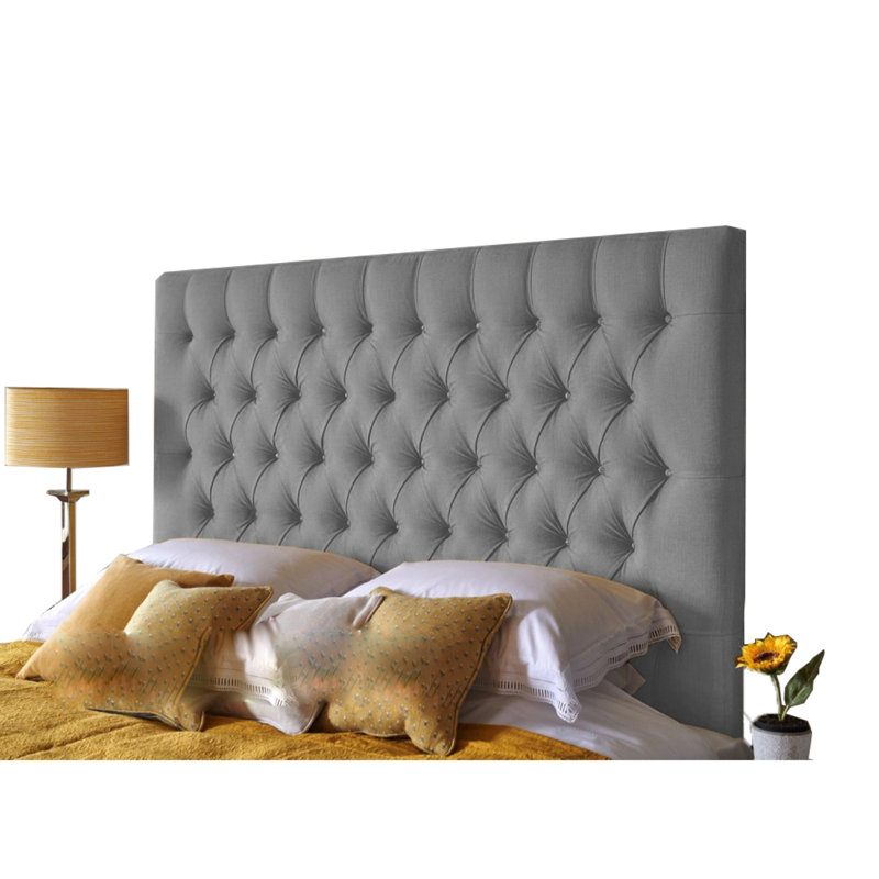 Nikia Upholstered Headboard, Grey, Kingsize (5')