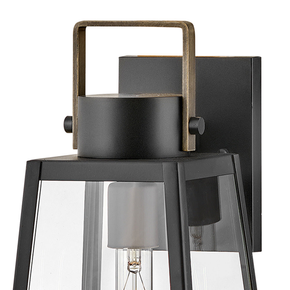 Kiwa Single Light Bell Outdoor Wall Light, 15.2" H x 7" W x 8.5" D, Black