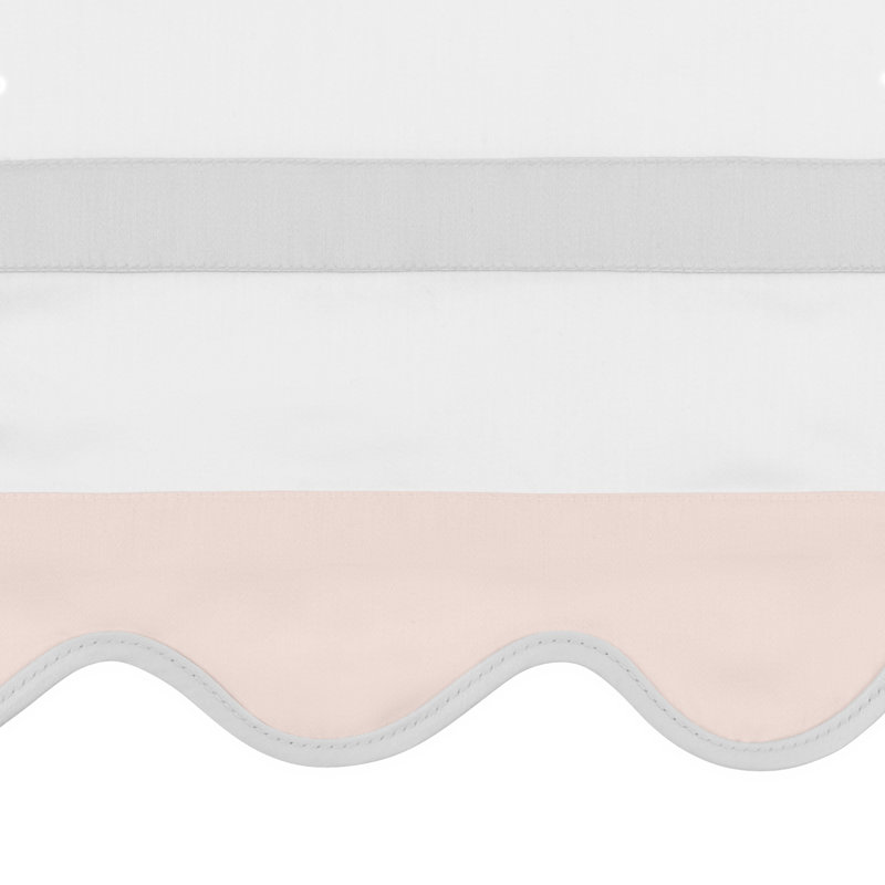 Portofino Sateen Sheet Set, White/Light Pink/Pebble, King Sheet Set + 2 Pillowcases