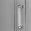 Armoire de rangement haute avec 4 portes, tablette réglable, support de porte, panneau de fibres à densité moyenne avec finition peinte, organisateur autoportant pour la salle de bain, le bureau ou l'intérieur - gris-1216365243