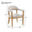 Structure en bois avec chaises rembourrées avec accoudoirs (ensemble de 2), naturel et beige-1810277946