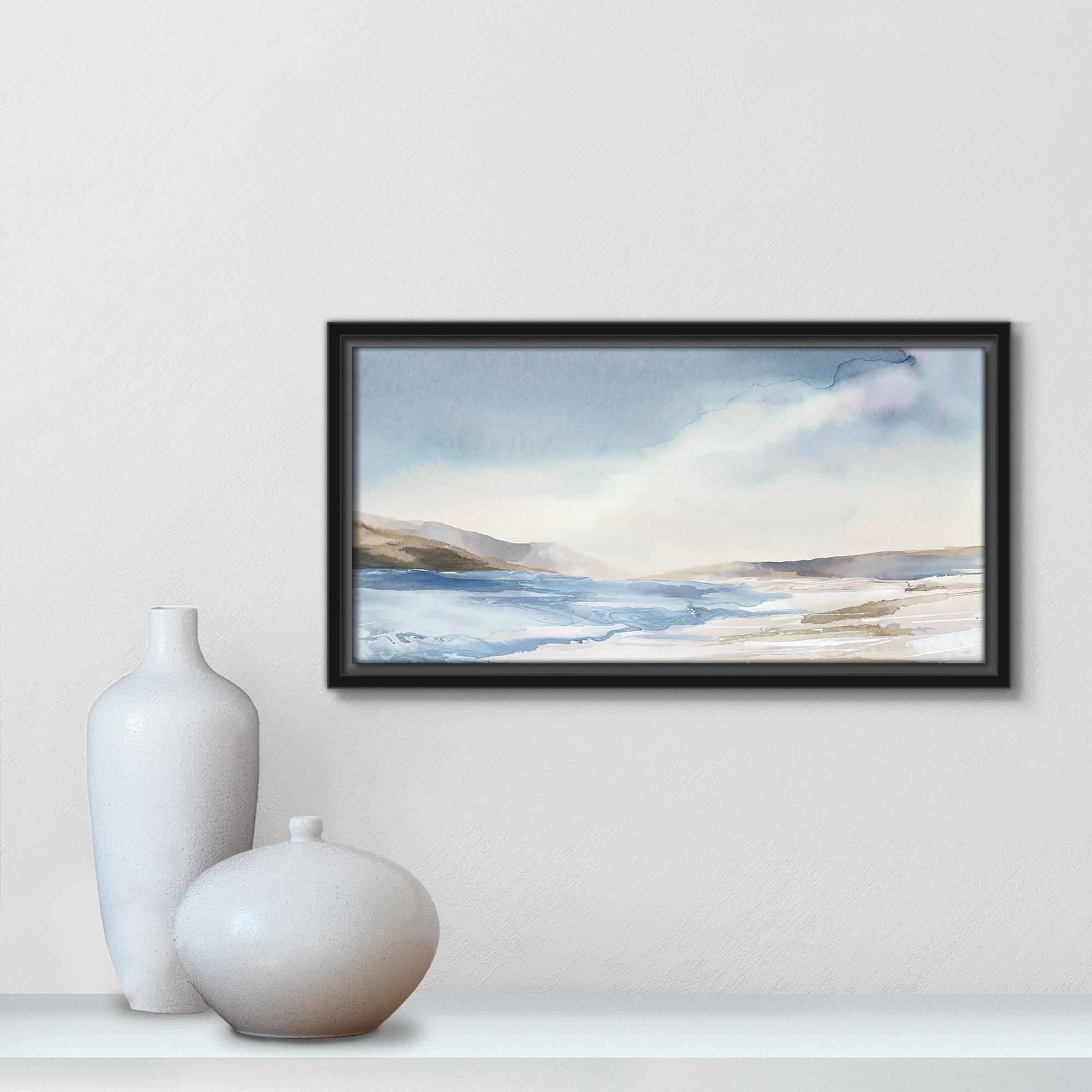 Mystic Shores Print by Mystic Shores, 9.5" H x 17.5" W, Black
