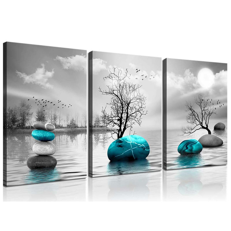 3 Piece Wrapped Canvas Wall Art, 40 cm H x 90 cm W