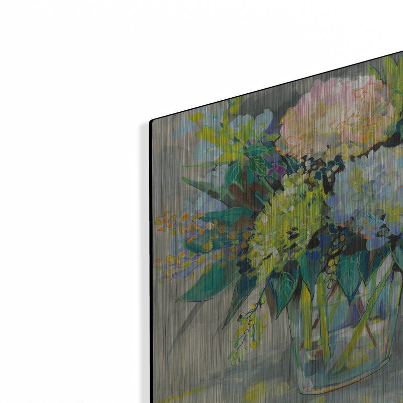 "Hortensias du jardin" par Jeanette Vertentes, H 12 po x l 12 po