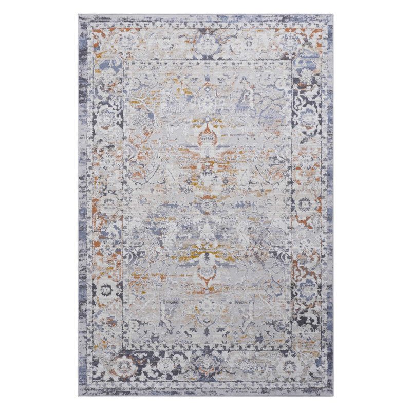 Collection 8X10 Ivory/Grey /Traditional Non-Shedding Living Room Bedroom Dining Home Office Stylish And Stain Resistant Area Rug