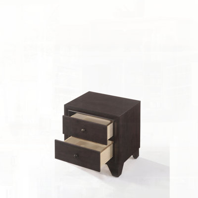 Table de chevet à finition espresso avec style de chambre à coucher moderne