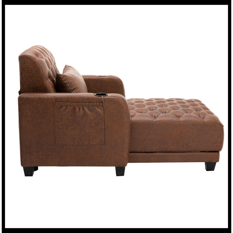 Chaise rembourrée Jerade , Mélange de polyester brun