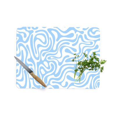 Planche à découper en verre moderne à motif bleu en verre durable, idéale pour une utilisation quotidienne dans la cuisine