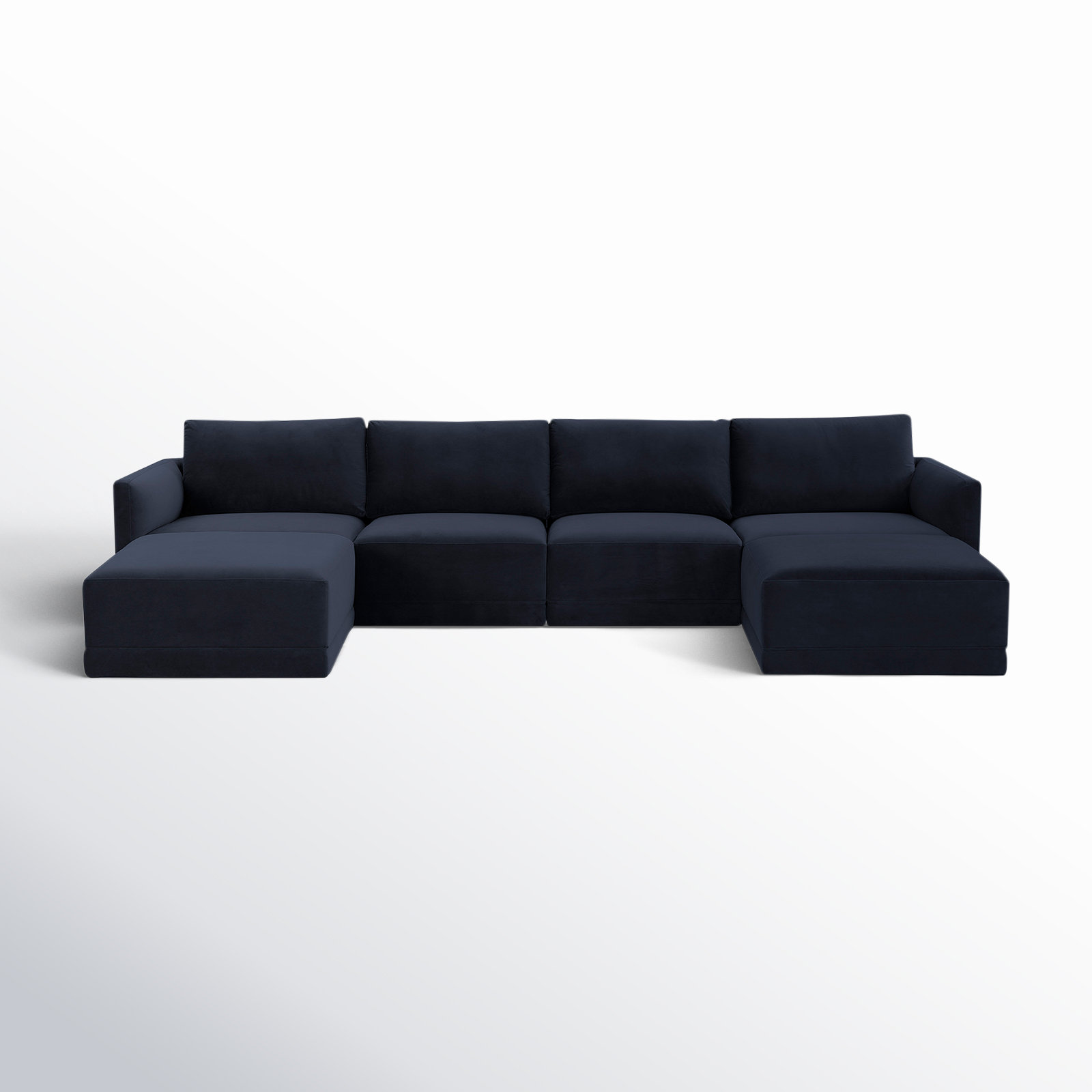 Deirdre Modular Upholstered U-Sectional, Navy Velvet