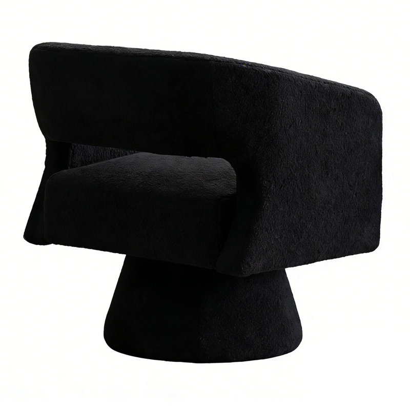 Fauteuil demi-tonneau pivotant Modern, Noir
