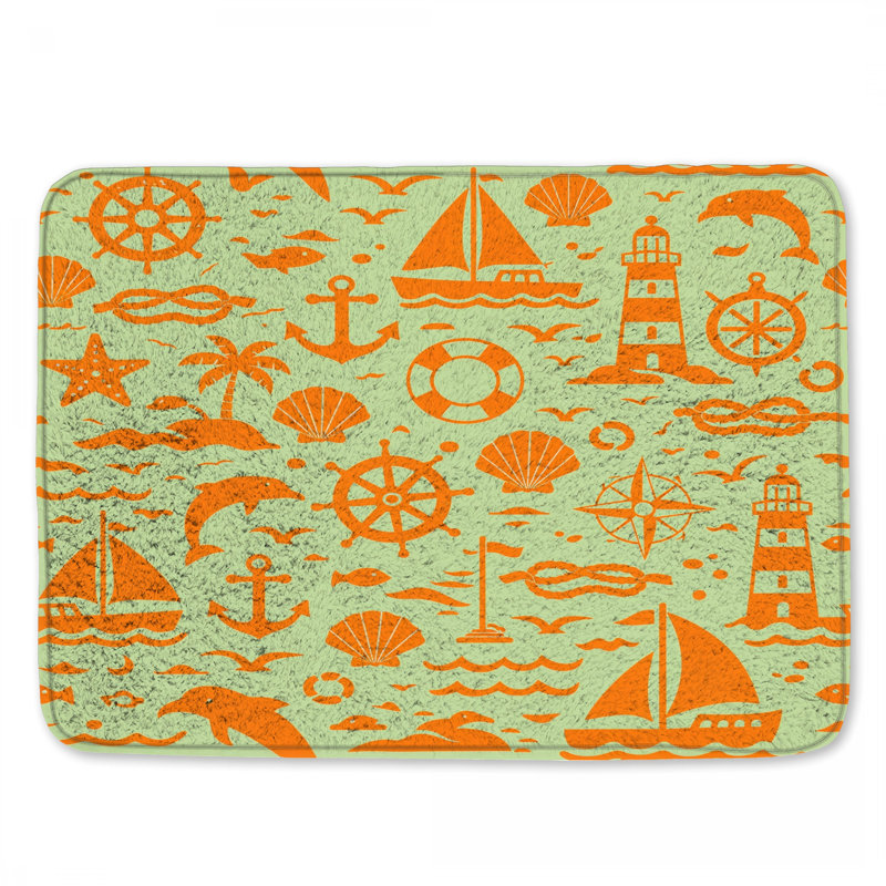 Tapis de bain orange, 24in W x 17in L