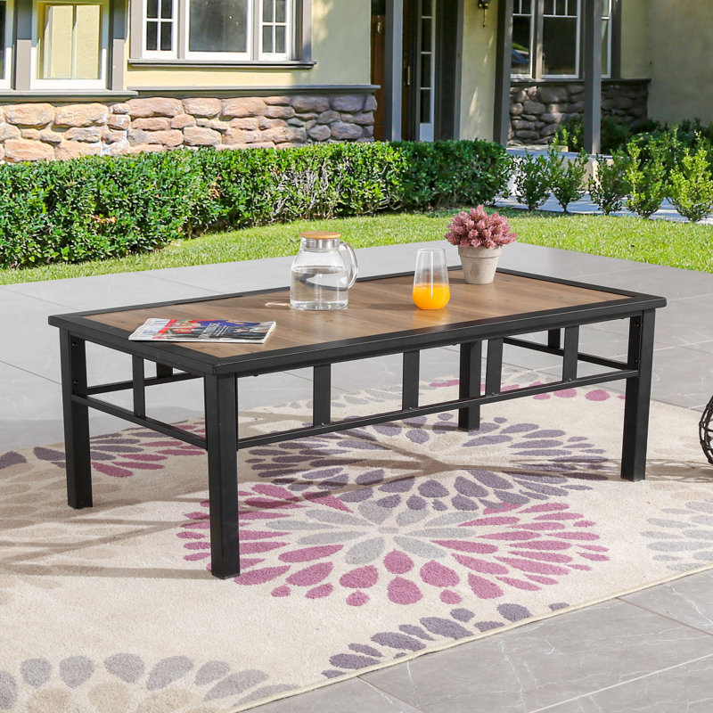 Torpoint Rectangular Metal Outdoor Coffee Table , 46.5'' in. W 25.2'' in. D