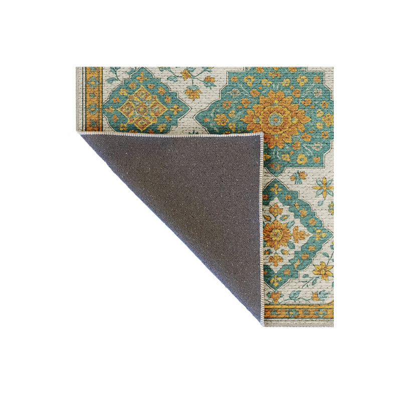 Tapis beige tissé traditionnel Mosso, 4 pi 7 po x 6 pi 7 po