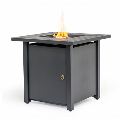 Table de foyer d'extérieur au gaz propane de 30 pouces avec 50 000 BTU, structure en acier, flamme réglable et housse de pluie pour l'extérieur
