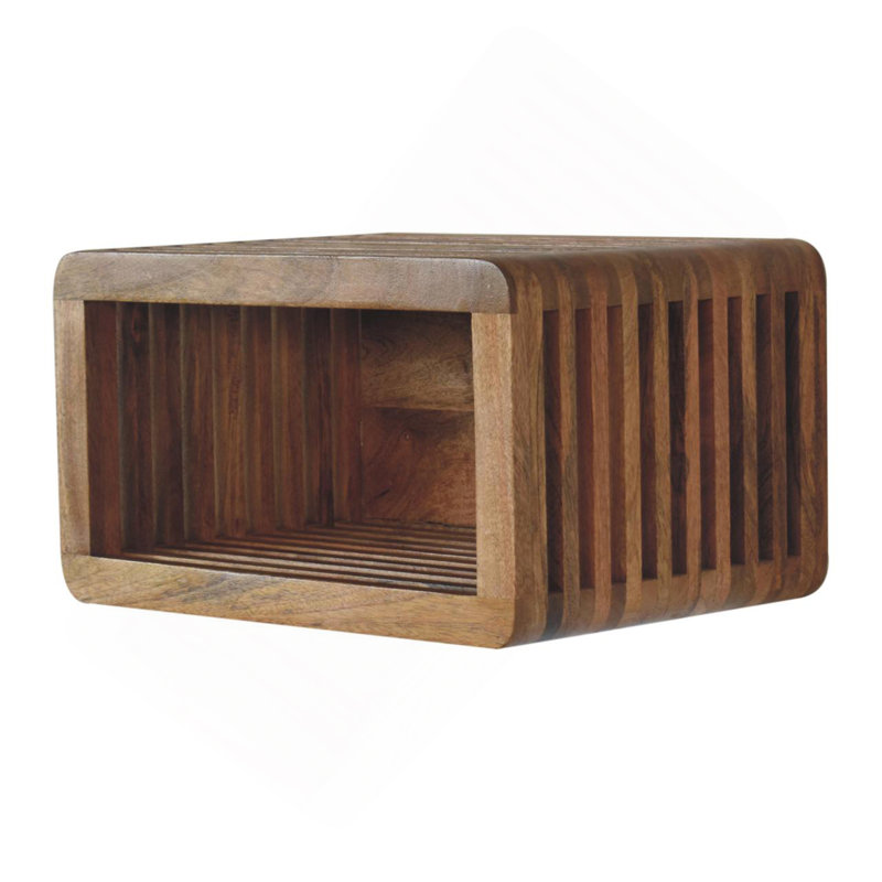 Soba Wall-Mounted Bedside, Open Storage, Brown