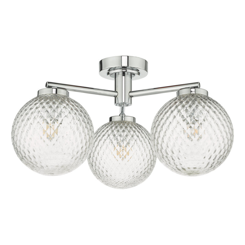 Amerion Glass Flush Mount, Polished Chrome
