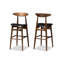 Tabouret de bar rembourré avec structure en bois massif