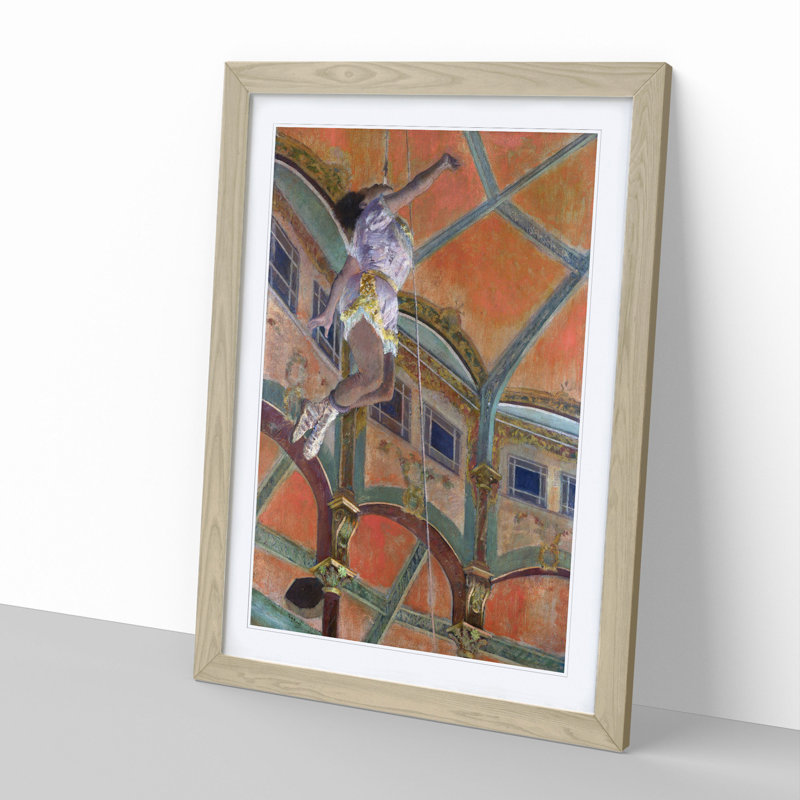 Circus Performer Miss La La by Edgar Degas - Picture Frame Painting, 65cm H x 48cm W x 2cm D, Oak Framed