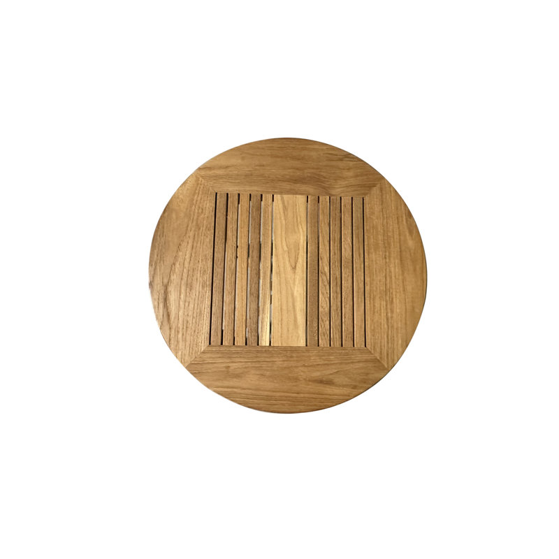 Kordian Round Teak Outdoor Side Table , 23.5'' in. W 23.5'' in. D