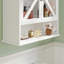 Armoire de salle de bain murale en bois blanc avec tablette réglable, portes doubles en forme de X en acrylique et armoire à pharmacie avec rangement ouvert